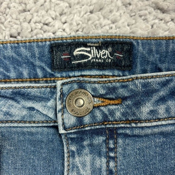 Silver Jeans Skirt Womens 8 Francy Raw Hem Light Wash Casual Party Beach Vaca - Picture 2 of 4